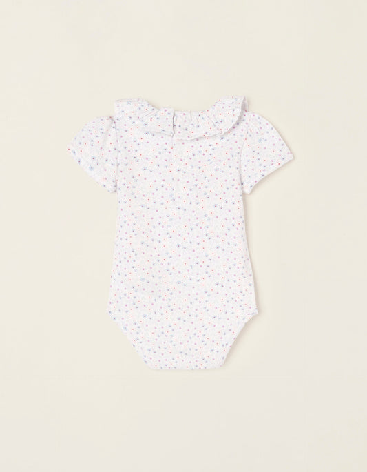 Newborn White Short-Sleeved Bodysuit