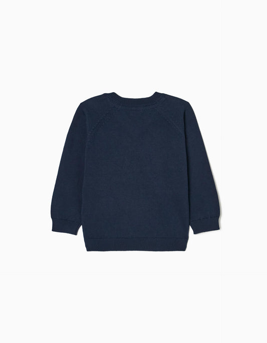 Baby Boy Dark Blue Knit Jumper