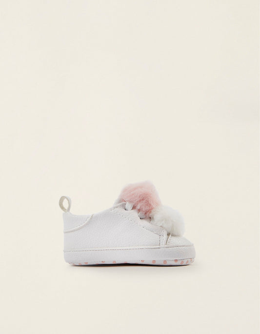 Zippy Newborn Baby Girls Trainers With Pompoms