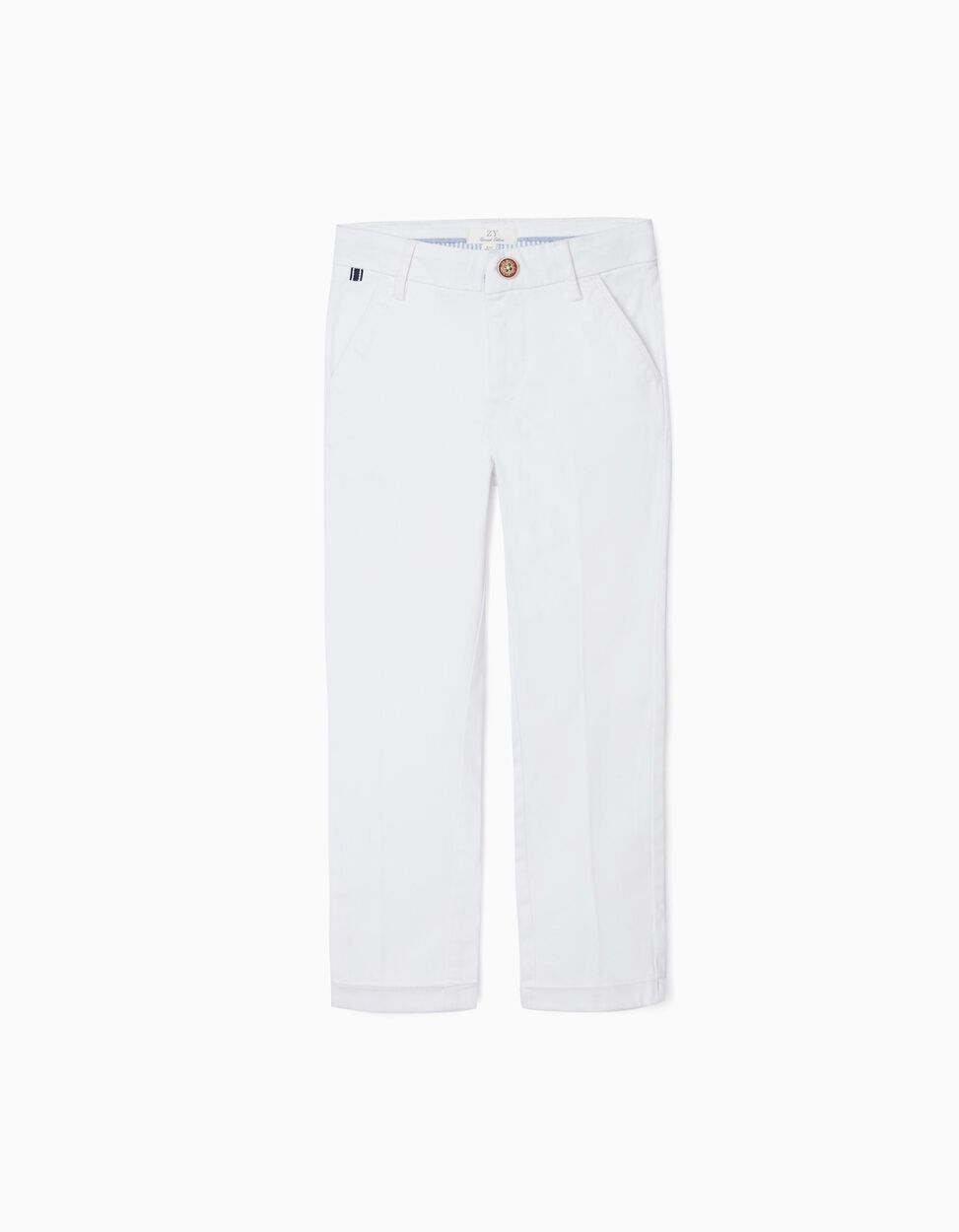 Zippy Trousers With Creases For Boys, White