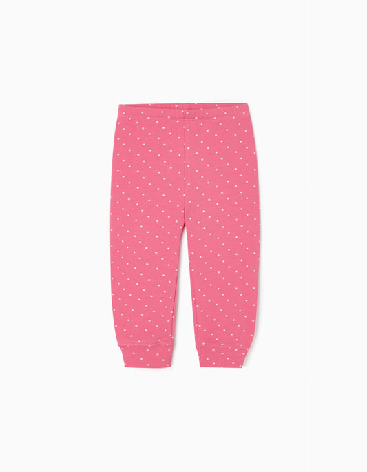 Zippy Baby Girls Cotton Joggers With Polka Dots