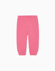 Zippy Baby Girls Cotton Joggers With Polka Dots