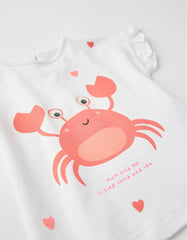 Zippy T-Shirt For Baby Girls 'Sand&Sea', White