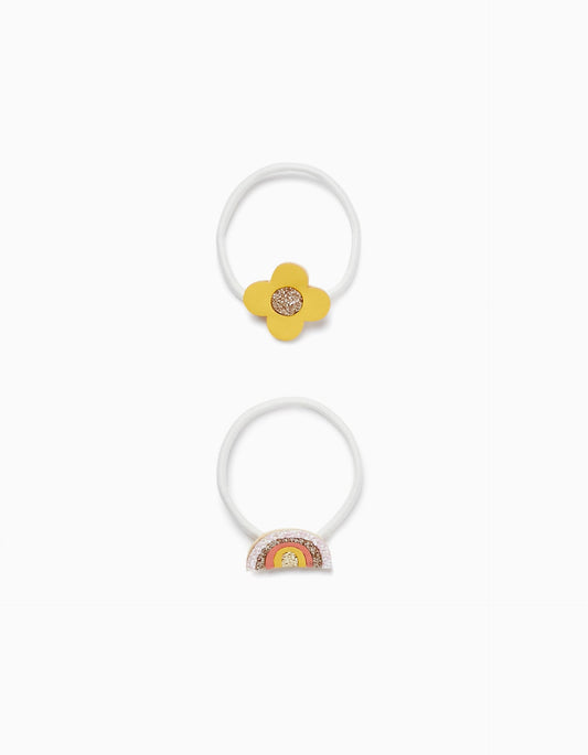 Zippy 3-Pack Hair Bobbles For Babies And Girls 'Flowers&Rainbows'