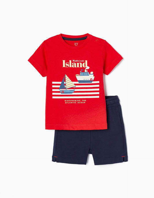 Zippy Cotton T-Shirt And Shorts For Baby Boys Madeiras Island