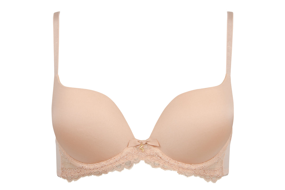 Gossard Lace Trim Superboost T-Shirt Bra - Nude