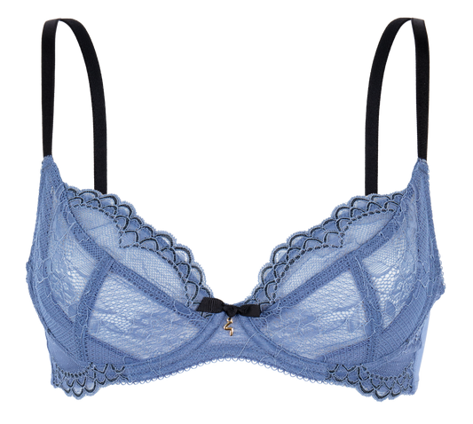 Gossard Superboost Lace Non Padded Plunge Bra- Moonlight Blue