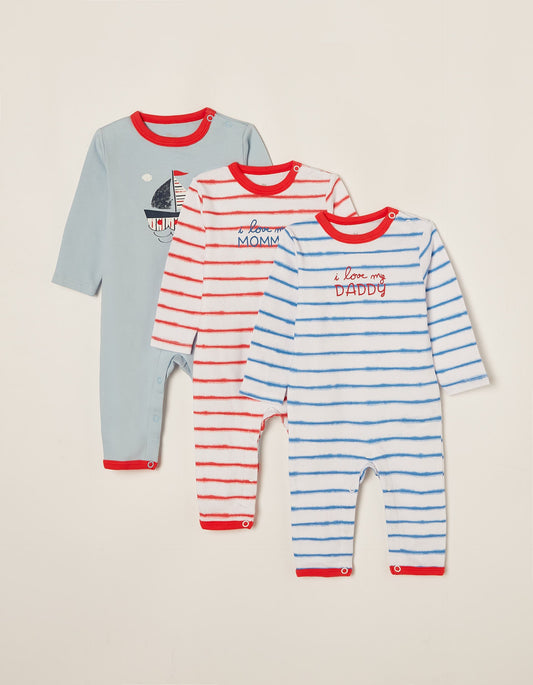 Zippy Baby Boy 'Mommy&Daddy' 3 Pack Sleepsuits