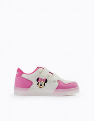 Zippy Light-Up Trainers For Girls 'Minnie', Pink/White