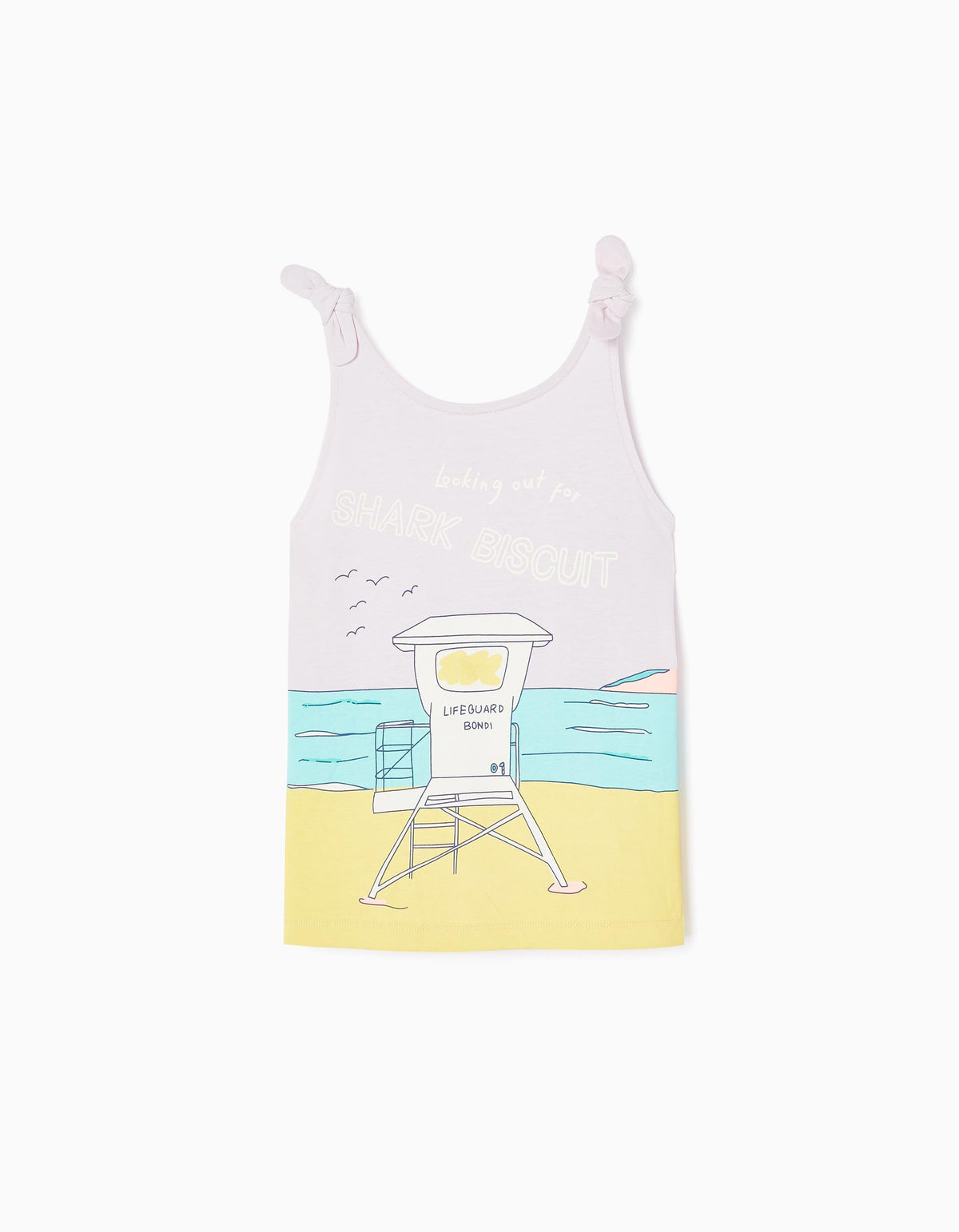 Zippy Cotton Top For Girls Shark Biscuit