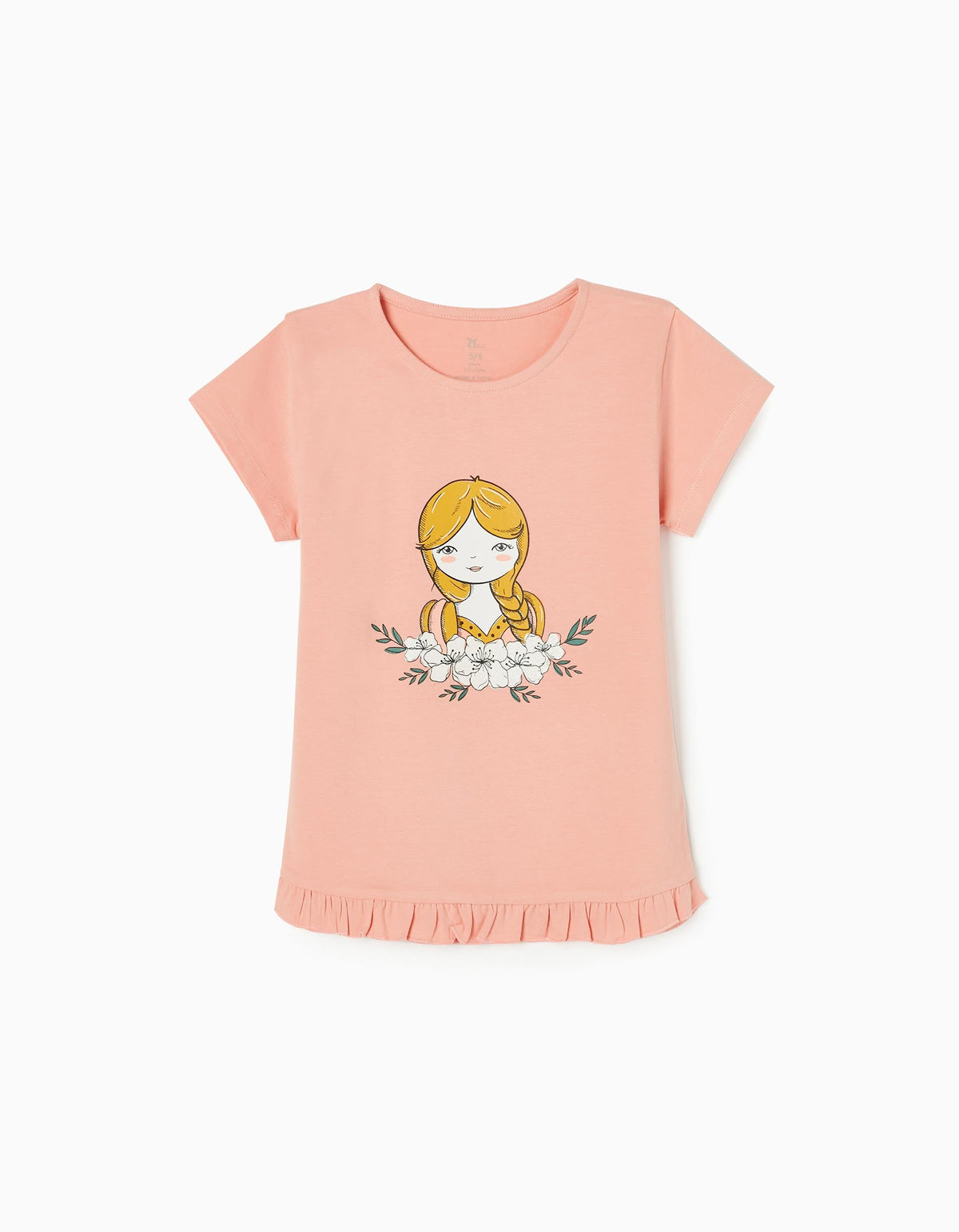 Zippy Cotton T-Shirt For Girls 'Doll', Pink