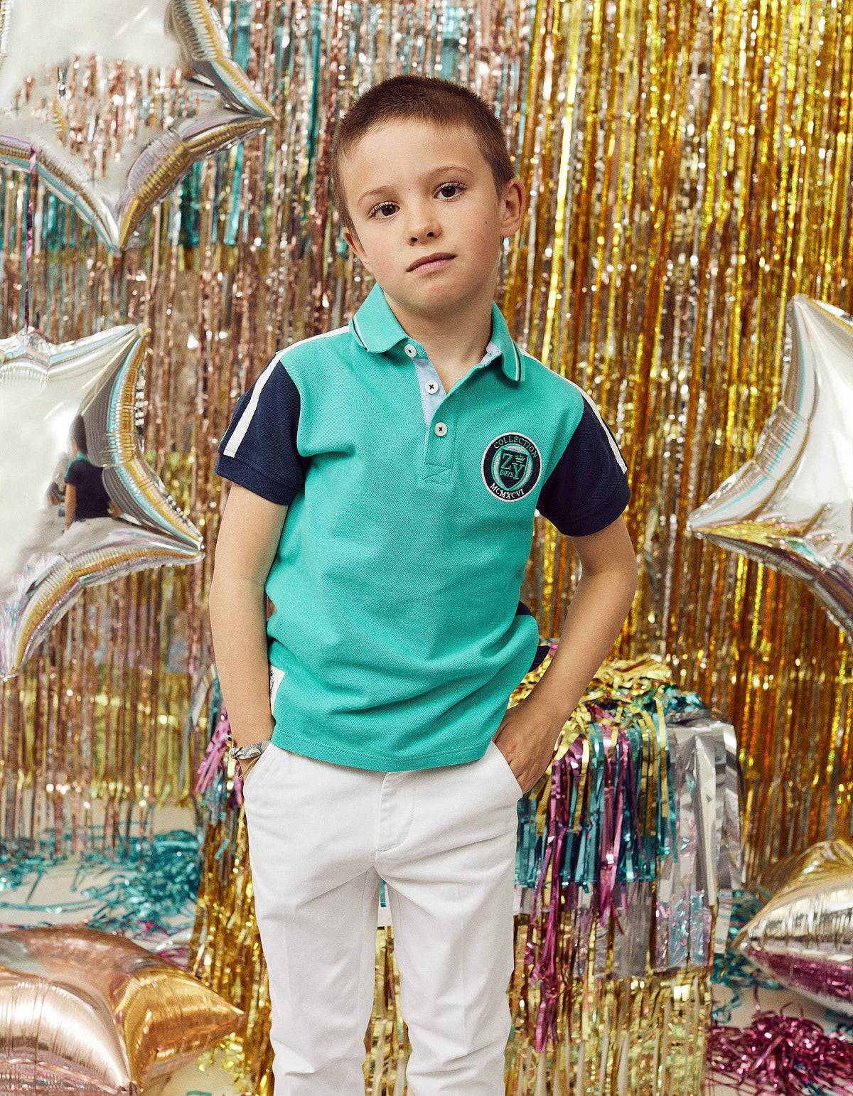 Boys Short Sleeve Piquã£Â© Polo Shirt