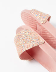 Zippy Rubber Sliders With Glitter For Girls