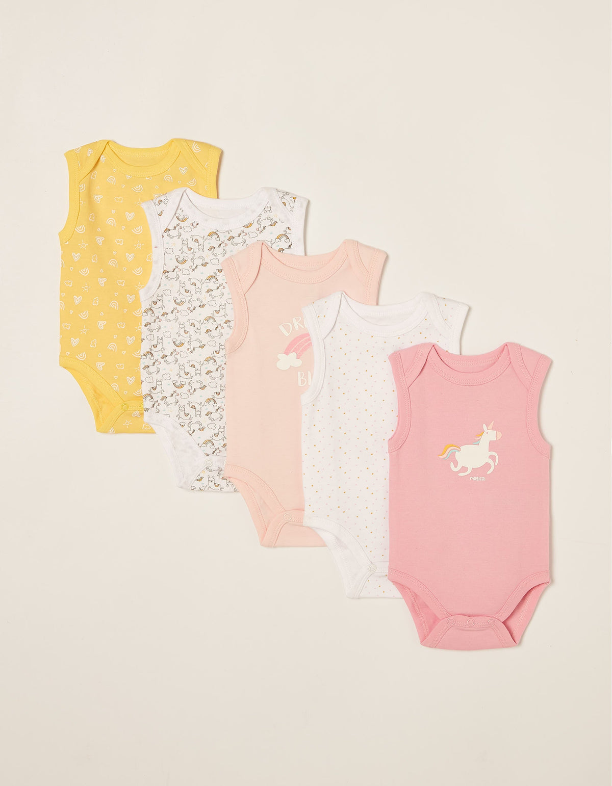 Zippy Baby Girls 'Dreams&Unicorns' 5 Bodysuits