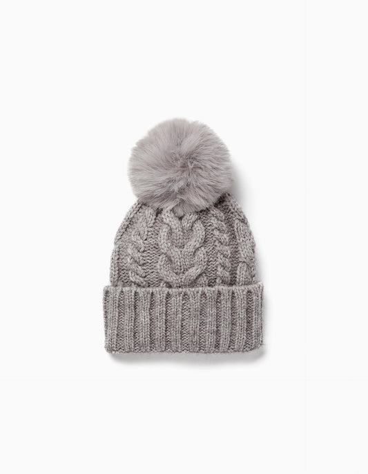 Zippy Beanie With Pom-Pom For Babies And Children, Grey