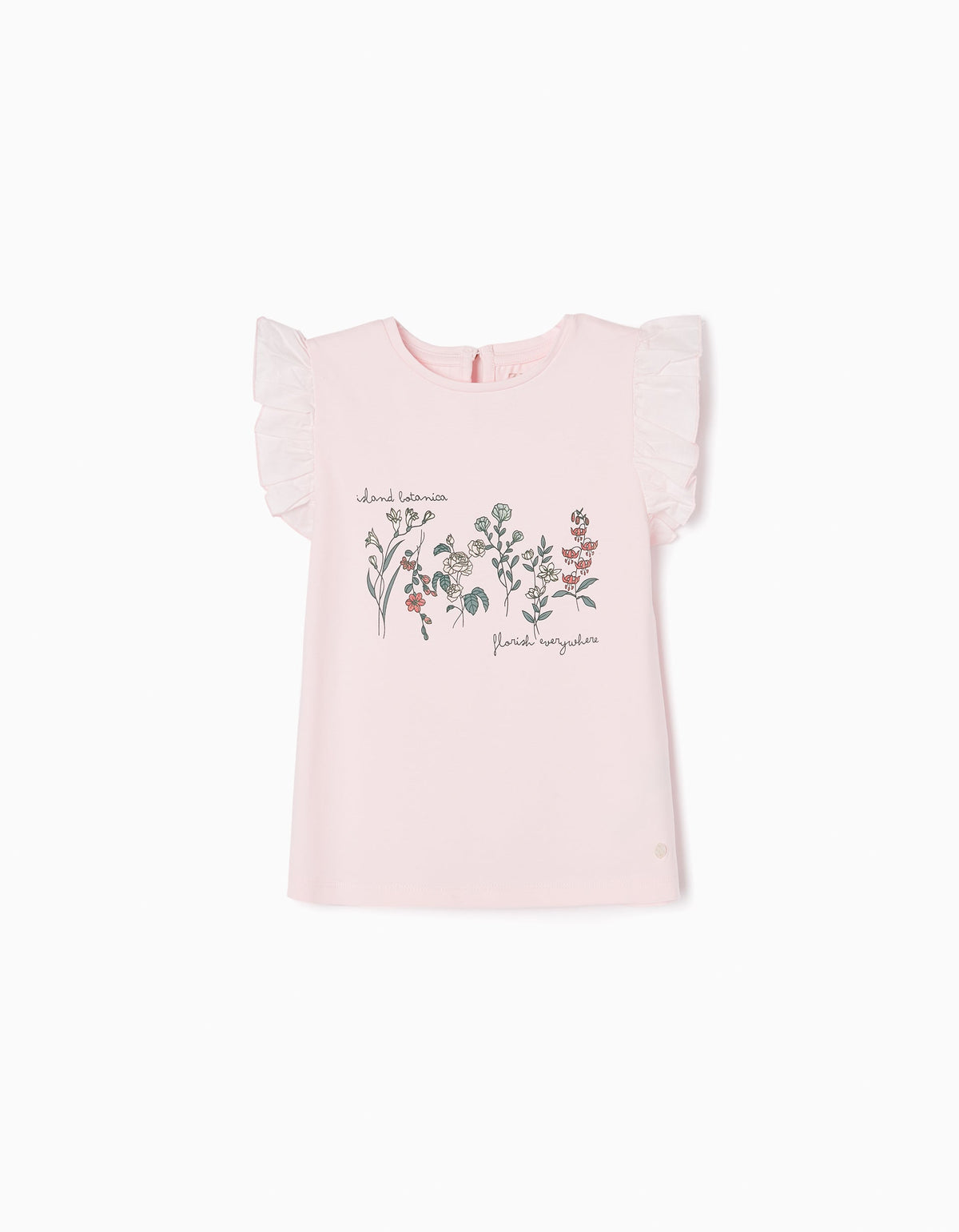 Zippy Cotton T-Shirt With Frill Sleeves For Girls 'Flowers'