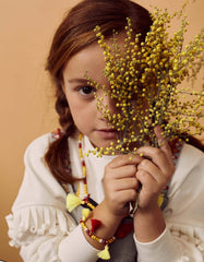 Zippy Necklace + Bracelet With Beads And Tassels For Girls, Red/Yellow