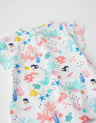 Zippy Printed T-Shirt For Baby Girls 'Tropical', White