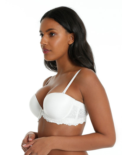 Isla&Evie Padded Lace Trim Bra 32A / White