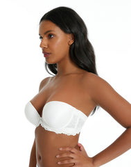 Isla&Evie Padded Lace Trim Bra 32A / White