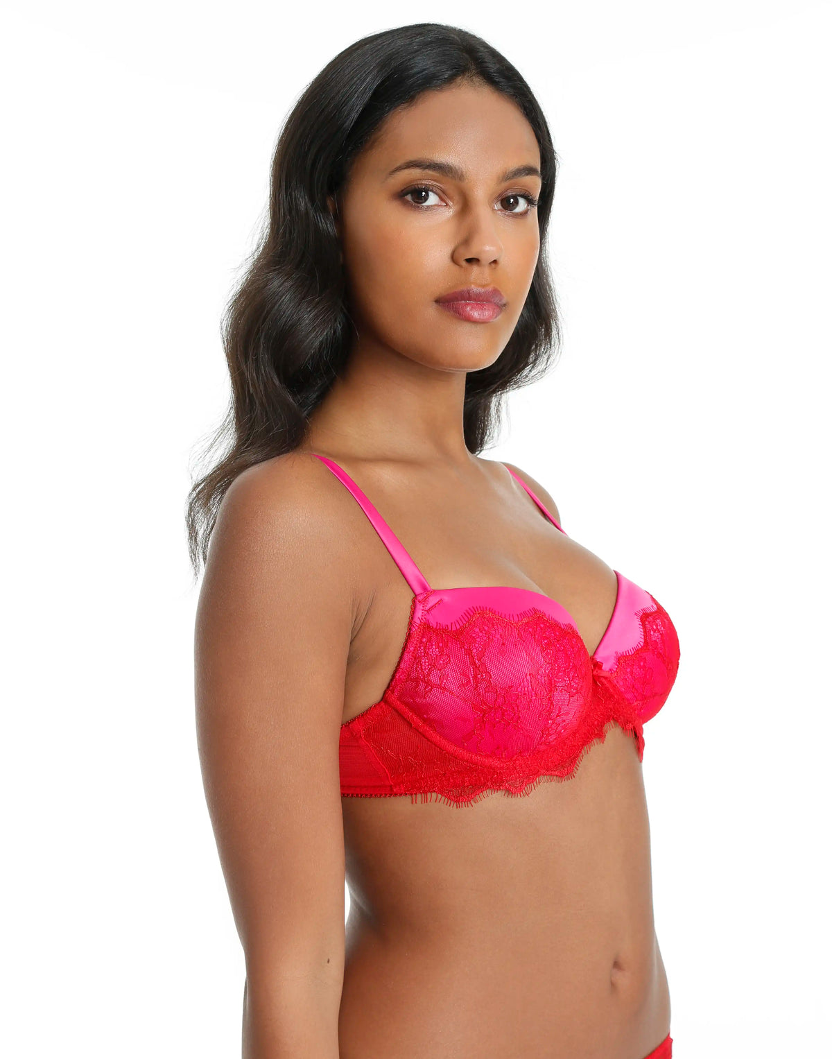 Isla & Evie Coral Pink Balconette Bra 32A / PINK