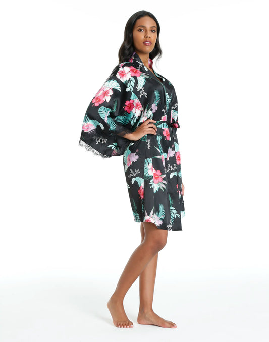 Isla & Evie Coral Robe XS / BLACK