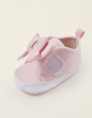 Zippy Newborn Baby Girls Fabric Trainers With Bow