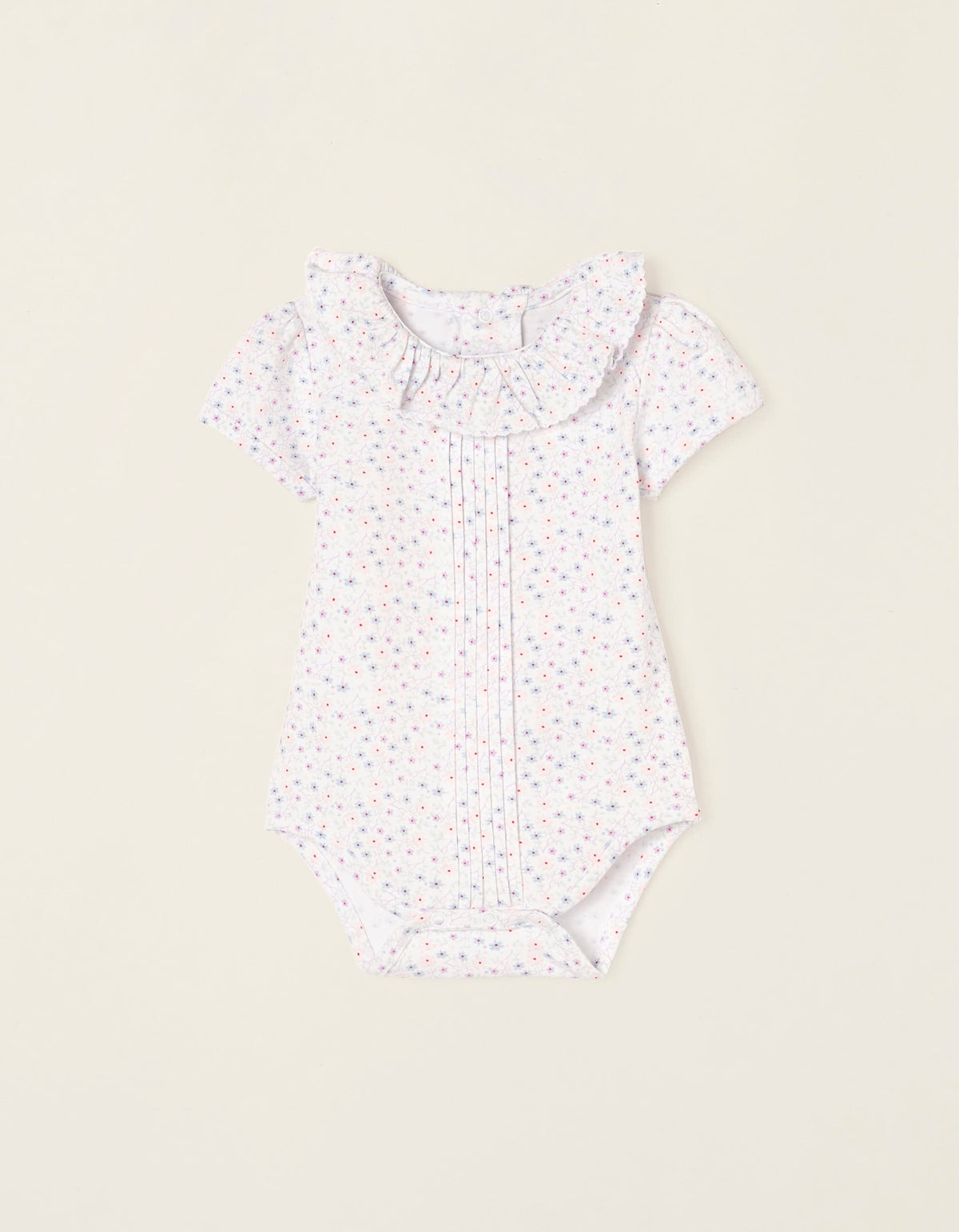 Newborn White Short-Sleeved Bodysuit