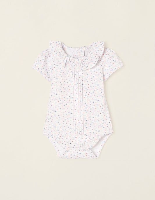 Newborn White Short-Sleeved Bodysuit