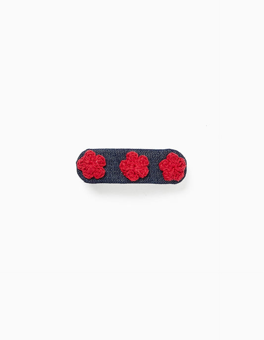 Zippy Girls Blue Denim Fabric Hair Clip