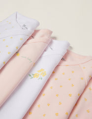 Zippy Baby Girls 'Flowers' 4-Pack Cotton Bodysuits