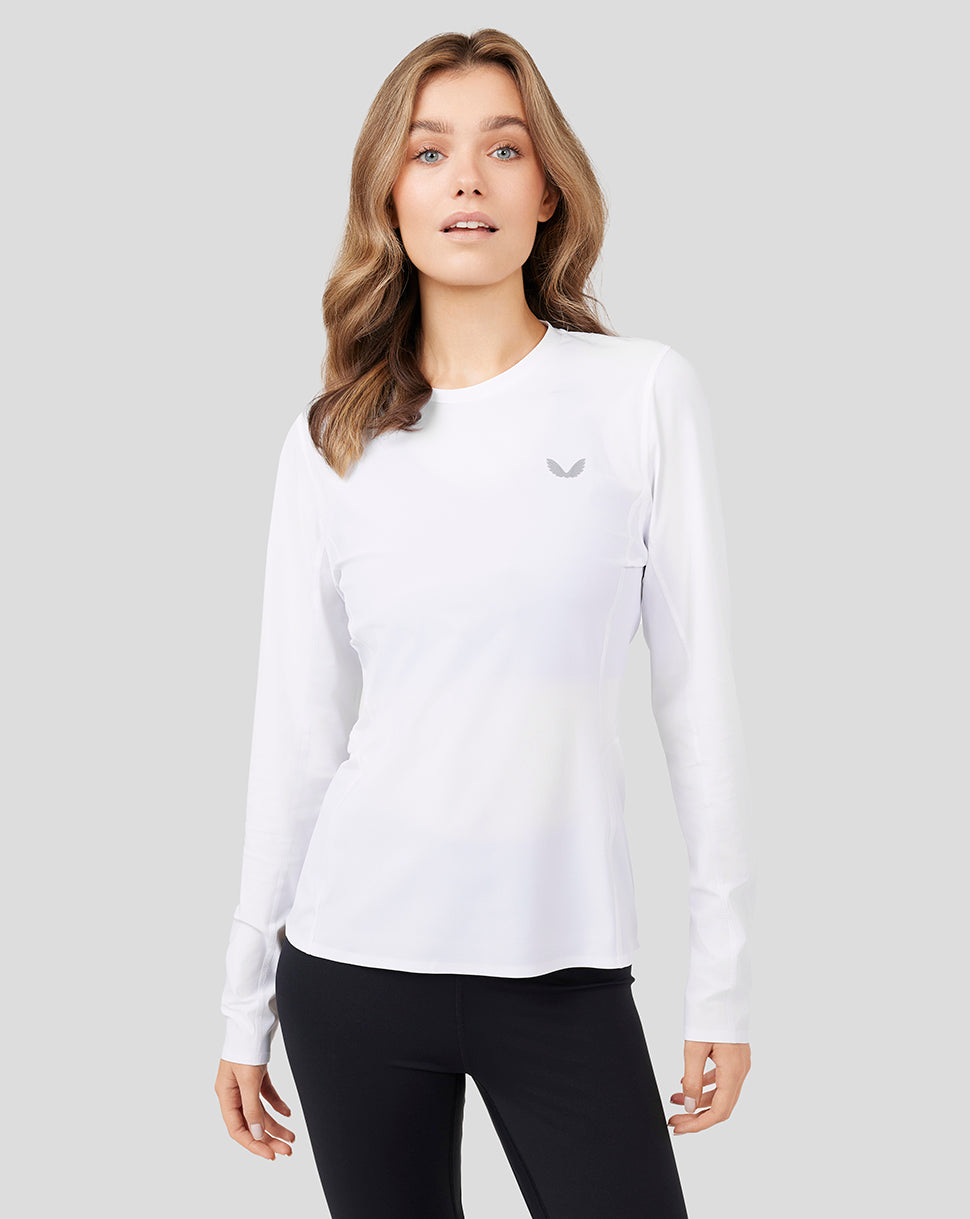 Women'S White Metatek Long Sleeve Training Tee