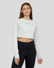 Women's Mist Grey Carbon Crop Training Top