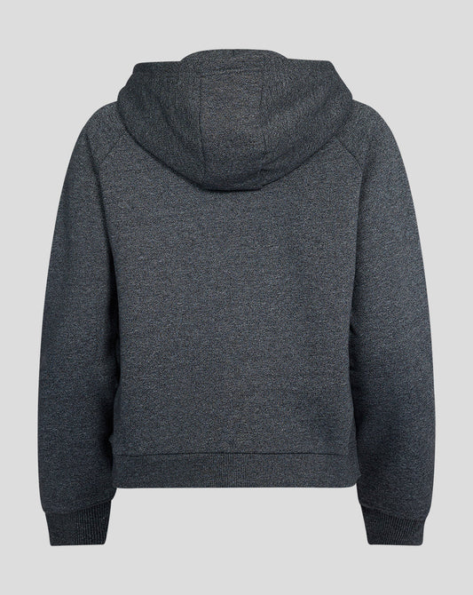 Women'S Black Marl Zip Through Hoody