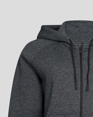 Women'S Black Marl Zip Through Hoody