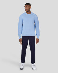 Golf Knitted Crew Neck Sweatshirt - Sky Blue