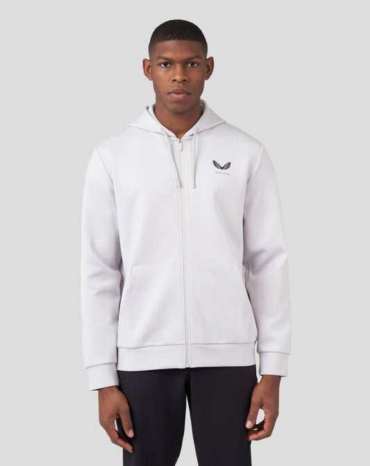 Mist Grey Scuba Zip Through Hoody