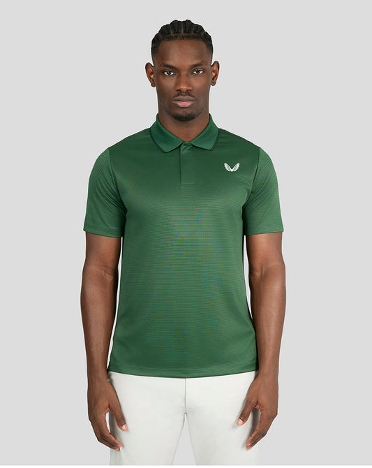 Hunter Green Golf Tonal Stripe Polo