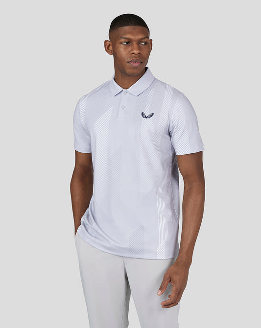 Men's Golf Printed Polo - Stone Grey