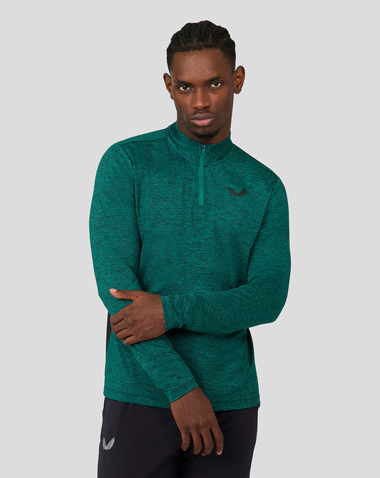 Core Essentials Standard Colour Block 1/4 Zip - Gem Marl