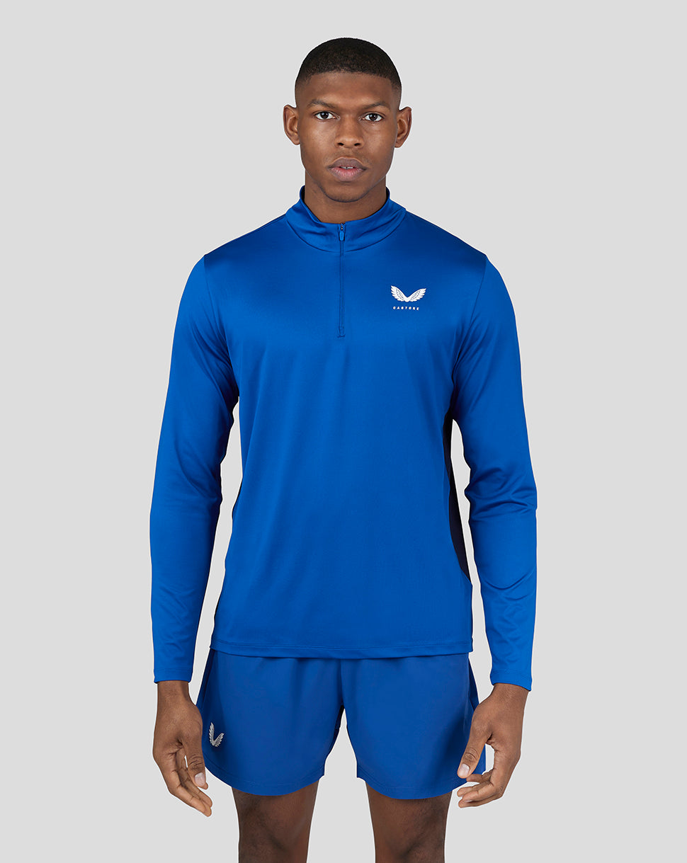 Men's Colour Block 1/4 Zip - True Blue