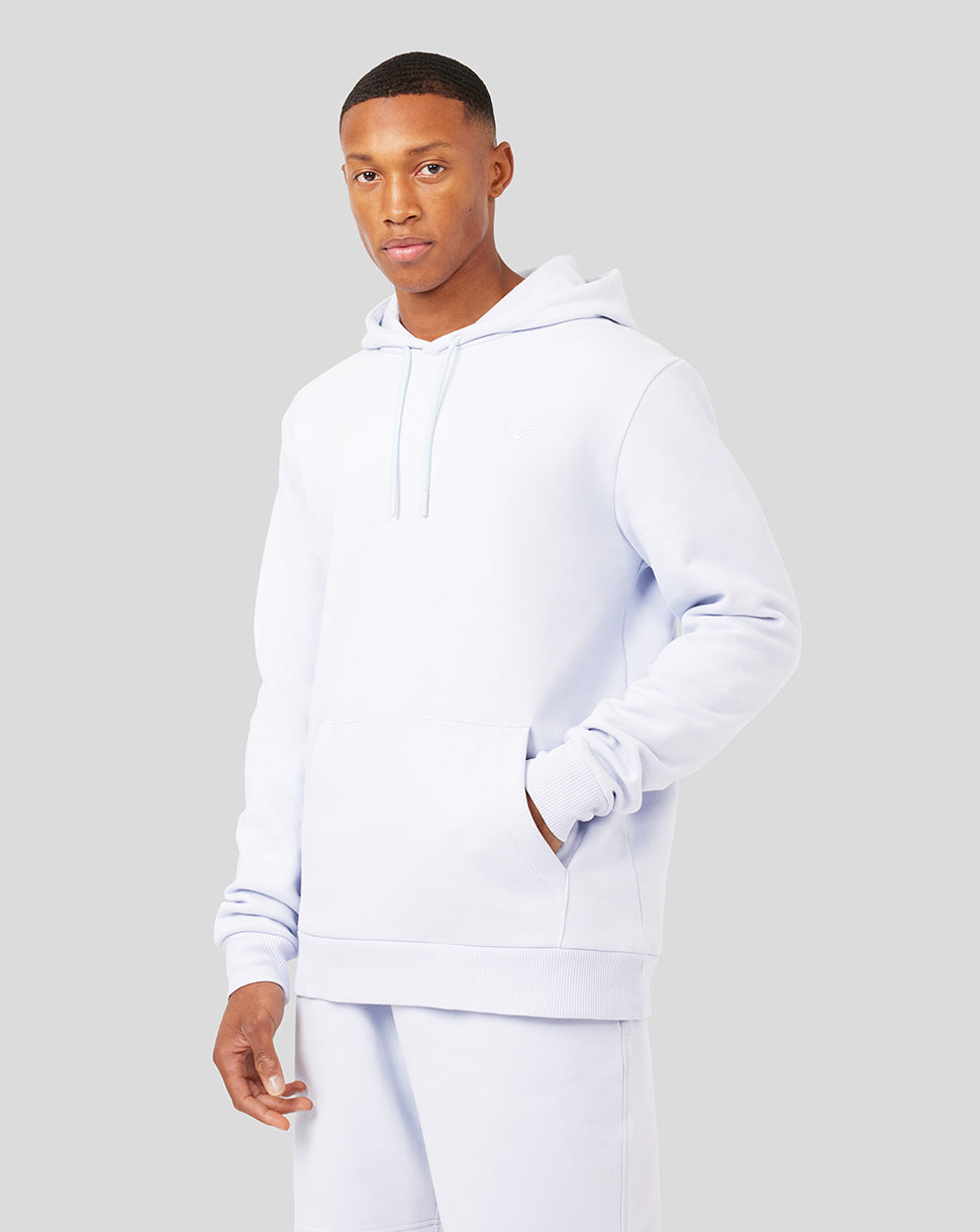 Men's Embroidered Logo Hoody - Ice Blue