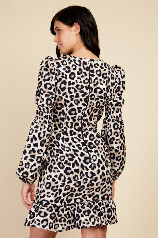 Little Mistress Leopard Print Dress