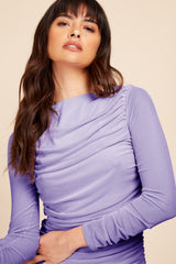 Little Mistress Lavender Mesh Midi Dress