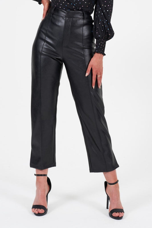 Little Mistress Black Pu Trouser