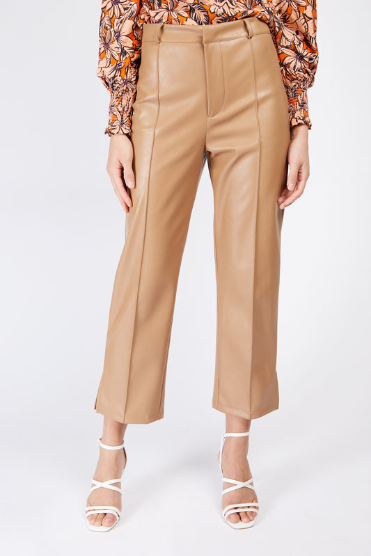 Little Mistress Camel Pu Trousers