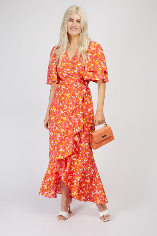 Little Mistress Floral Wrap Midaxi Dress By Vogue Williams