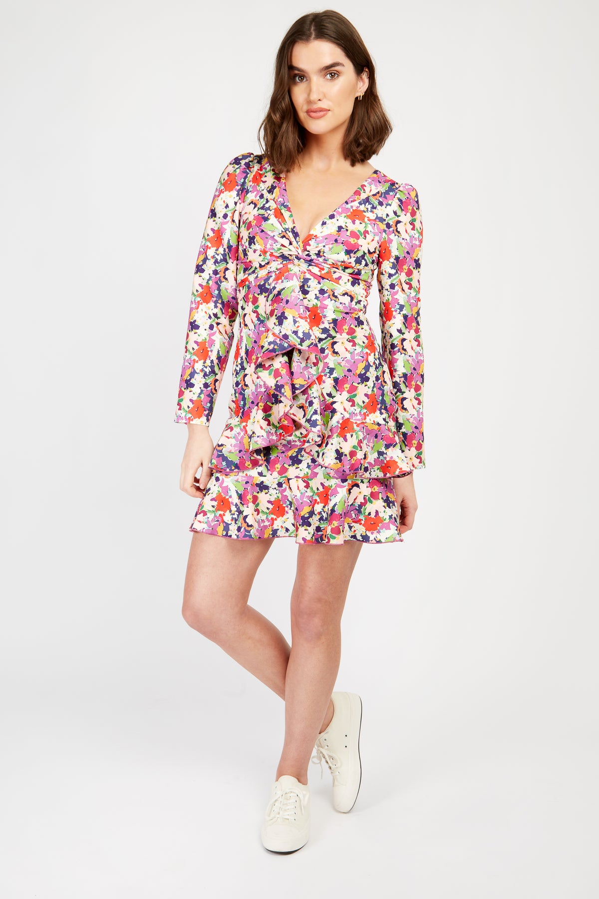 Little Mistress Floral Frill Mini Dress