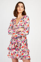 Little Mistress Floral Frill Mini Dress