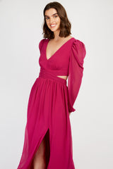 Little Mistress Orchid Cut Out Maxi Dress